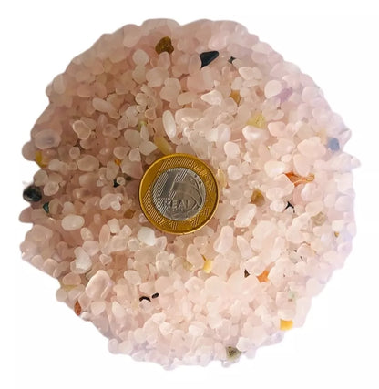 Cascalho De Pedra Quartzo Rosa Natural Miúdo 01 - 500g