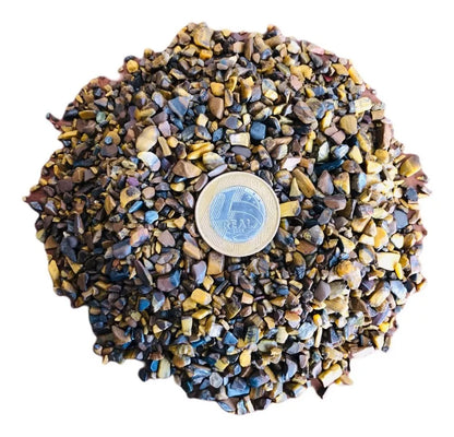 Cascalho De Pedra Olho De Tigre Natural Miúdo 01 - 500g