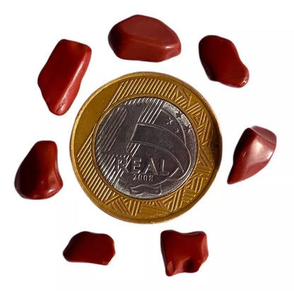 Cascalho De Pedra Jaspe Vermelho Natural Rolada 500g